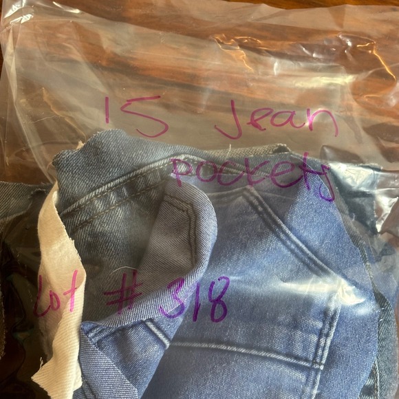 15pc Mixed Denim Jean Pockets Lot Levi's Wrangler Calvin Klein DIY Upcycle Craft - Picture 7 of 7